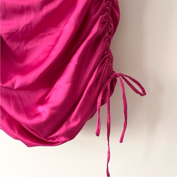 Oh Polly Timeless Ruched Satin Mini Dress - Picture 6 of 8